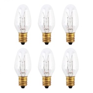 6pcs Himalayan Salt Lamp Bulbs 120V 15W C7 Dimmable Rock Salt Light Bulbs E12 Base Night Light Bulbs