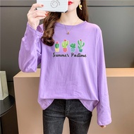 [AMYGO] Baju T Shirt Perempuan Lengan Panjang (Ready Stock)T-shirt Plus Size Long Sleeve Blouse Clothes  Jenis