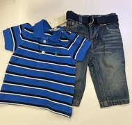 全新 Polo Ralph Lauren Baby 恤衫牛仔褲套裝 6mo