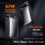 Mcdodo MC-433 20000mAh 67W Ultra Mini Digital Display Power Bank, Suitable for Laptop and Smartphone Power Bank