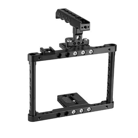 HDRIG Camera Cage Rig Full Frame With Top Cheese Handle Double Shoe Mount for Canon 70D 80D D3200 GH