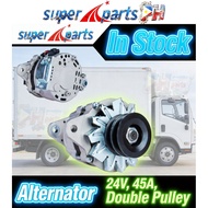 MITSUBISHI 6D22 6D40 ALTERNATOR ASSEMBLY WITH PUMP 24V / 45A DOUBLE PULLEY