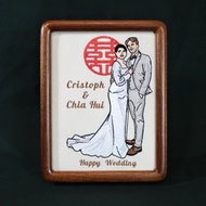 【似顏繪刺繡相框8吋】-禮物