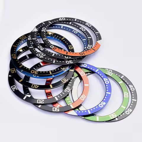 39mmx32mm Flat watch bezel insert Fits For 6105 6309 Turtle Captain Willard Diving NH35 NH36 Watch C