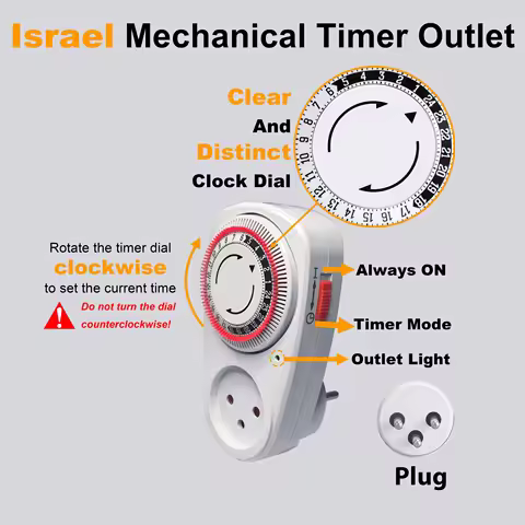 Israel 24-Hour Cyclic Timer Switch Plug & Outlet