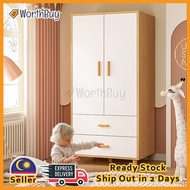 [1PC] Worthbuy Large Space Shelf Clothes Wardrobe Storage Cabinet Almari Baju Kayu Clothes Cabinet Wooden Rack