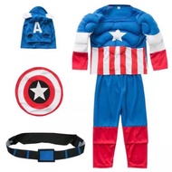 Captain America kids costume with muscle ,fit 3yrs to 8yrs
