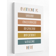 Diversity Inspirational Quote Everyone Is Valued Canvas Wall Art Prints 11x14 Inch Positive Motivati