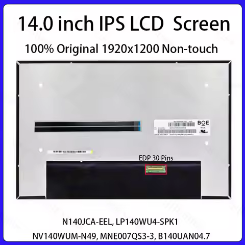 14" LCD Screen N140JCA-EEL NV140WUM-N49 MNE007QS3-3 B140UAN04.7 M140NW4D RC LP140WU4-SPK1 Display Ma