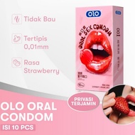 Olo condom oral condoms ultra-thin strawberry flavor oral sex condom 10 pcs/box/05050512
