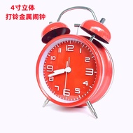 Foreign Trade4Metal bell alarm clock Student dormitory bedside clock 3D Digital Silent Alarm Clock