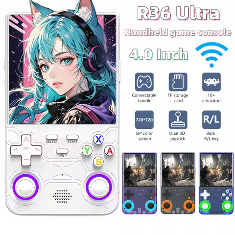 R36S R36 Ultra Handheld Retro Video Game Console IPS Screen 128GB Games Portable Pocket Player Linux