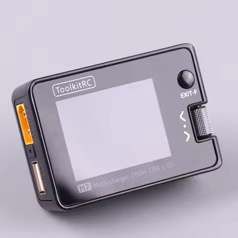 ToolkitRC M7 Compact Balance Charger 1-6S 200W 10A for RC Models with Signal Testing Feature