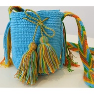 Wayuu Malaysia: Handmade Authentic Unique Colourful Cotton Wayuu Mochila Bag from Columbia (Small Si