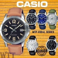 CASIO ORIGINAL MTP-V004L SERIES ANALOG LEATHER MEN WATCH (MTP-V004L-1A) (MTP-V004L-7A) (WATCH FOR MAN / JAM TANGAN LELAKI / MAN WATCH / WATCH FOR MEN / CASIO WATCH FOR MEN / CASIO WATCH)