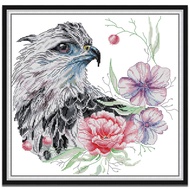 Cross Stitch Set, Eagle, Bird, Animal, Printed/Unprinted, 14/11CT, Full Kit