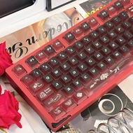 【Keycap Only】Black Rose Frosted Transparent Keycap 118 Keys For Cherry MX Switch Mechanical Keyboard
