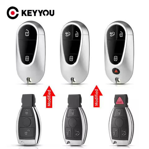 KEYYOU For Benz 2/3/4 Buttons Modified Car Key Shell For Mercedes Benz B C E ML S CLK CL Support NEC