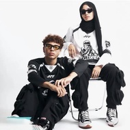 JTT NFL V1 LONGSLEEVE (BLACK AND WHITE) 2024 NEW DESIGN RETRO COLLAR Viral Tiktok Baju Jersey Full S