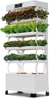 5 Floors Hydroponics Tower, Plant Vertical Hydroponics With LED Grow Light, 72 Planting Spaces And 85 Seedling Spaces PVC Vegetables Plant Growing Systems, For Home Office Bedroom