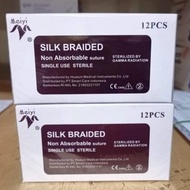 SILK BRAIDED SMARTCARE BENANG SILK PLUS JARUM CATGUT SILK ISI 12