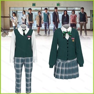 PS2 All of Us Are Dead Cosplay Costume Zombie Boys and Girls School Uniform T-shirt Skirt Set Hallow