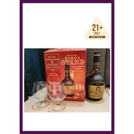 BARON OTARD COGNAC FINE CHAMPAGNE 1960 GIFT PACK FOC TWO BRANDY GLASS 1970AN 700ML MINT CONDITION