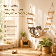 Wall-Mounted Sisal Rope Cat Climbing Ladder Hanging Cat Soft Ladder Solid Wood Cat Flyover Matching 
