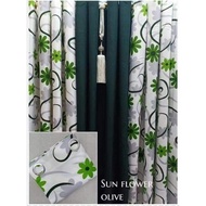 7Ft, 3in1 plain & printed curtain 60x85inches(150x215cm)8 rings curtain