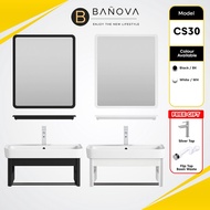 BANOVA Aluminum Bathroom Cabinet Basin Set with Mirror and Shelf Basin Kabinet Bercermin Sink Tandas