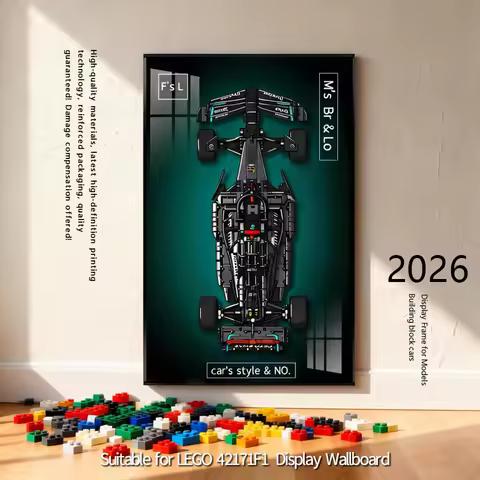 2026 NEW Display Wallboard suitable for LEGO 42171F1 building block car model Wall Mount Display box