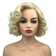 Aimole Women Short Curly Wig Synthetic Hair Cosplay Costume Halloween Party Daily Everyday Wear Wig 