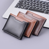 M] Short Men's Wallet Men's Card Holder One New Style Men's College Students 9 Card Slots Wallet Car