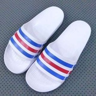 【吉米.tw】Adidas Duramo Slide 白色 白藍紅 拖鞋 防水 男鞋 女鞋 U43664 ox