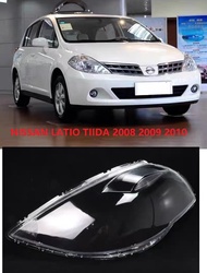 2ชิ้นกรอบไฟหน้ารถยนต์สำหรับ NISSAN LATIO TIIDA 2008 2009 2010 Lampu Depan Mobil ที่หุ้ม/เลนส์ไฟหน้าร