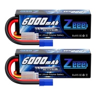 Zeee 11.1V 80C 3S 6000mAh Lipo Battery Hard Case Battery with EC5 Connector for RC 1/8 1/10 Scale Ve