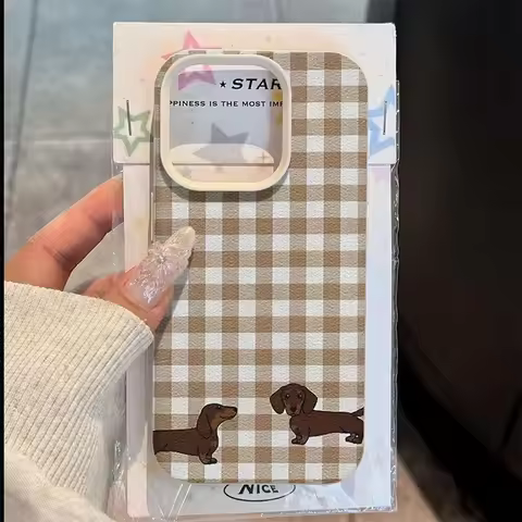 Plaid Dachshund Printed Pattern Design Phone Case For iPhone 17 Pro Max 16 15 14 13 12 11 XS Max X X