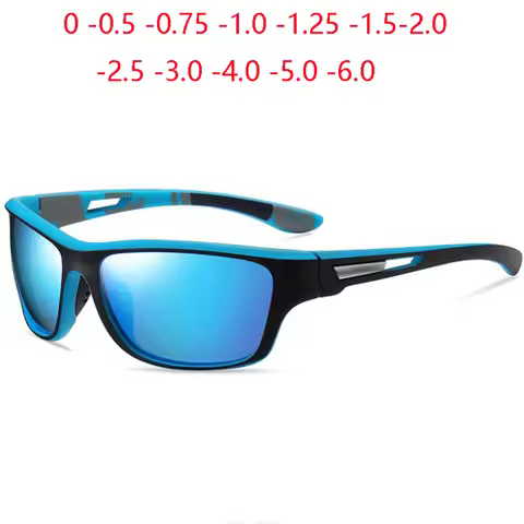 Outdoor Sport Square Myopia Sunglasses Men Polarized Fashion Anti-Glare Windbreak Prescription Sun G