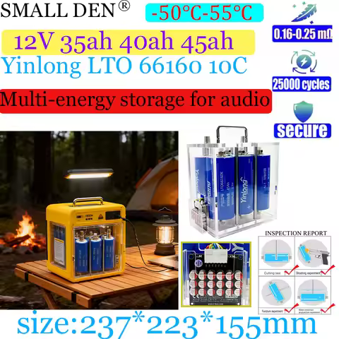 new yinlong 12v 35AH 40AH 45ah Lithium titanate lto Battery 66160k DIY 12V24V 48V Electric Boat Sola