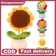 strongaromonyu 1 Piece Creative Artificial Flowers Cute Crochet SunFlower Pots Knitted Flower Gradua