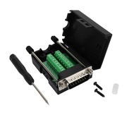 DB15 Male D-SUB 15 Pin Jack Port to Terminal Breakout Board Connector, 2 Row Plug with Case