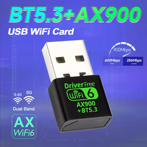 AX900 USB WiFi 6 Bluetooth 5.3 Adapter 2in1 Dongle Dual Band 2.4G&5GHz USB WiFi Network Wireless Wla
