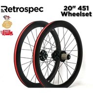 Retrospec Racing 8 20"(451) Wheelset For Folding Bike Mini Velo Sealed Bearing Bunyi Jengkrik
