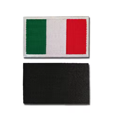 Italy Rectangular National Flag Embroidered Patriotism Patches For Casual Backpack Jacket Hat Bag De