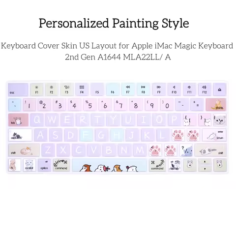 1pc Personalized Painting English Silicone Keyboard Cover Skin US Layout for Apple iMac Magic Keyboa