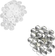 Weddecor 23mm Button Blanks Aluminum Cover Snaps with Plastic Back Tacks for Sewing Projects, Dress 