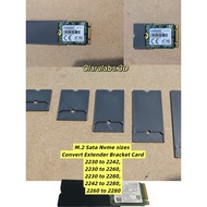 M.2 Sata Nvme sizes Convert Extender Bracket Card 2230 to 2242, 2230 to 2260, 2230 to 2280, 2242 to 