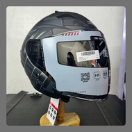 Spyder Fuel Gd 3441m smoke silver lens half face dual visor helmet matte finish