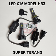 LAMPU LED MOBIL X16 SUPER TERANG H4 H11 H16 H1 H7 H8 H9 HB3 HB4 65 WATT