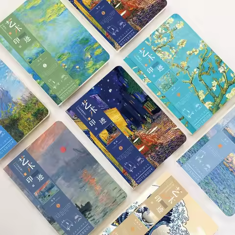 New World Famous Painting Cover Vintage Hardcover Notebook Van Gogh Oil Painting Diary Planner Offic